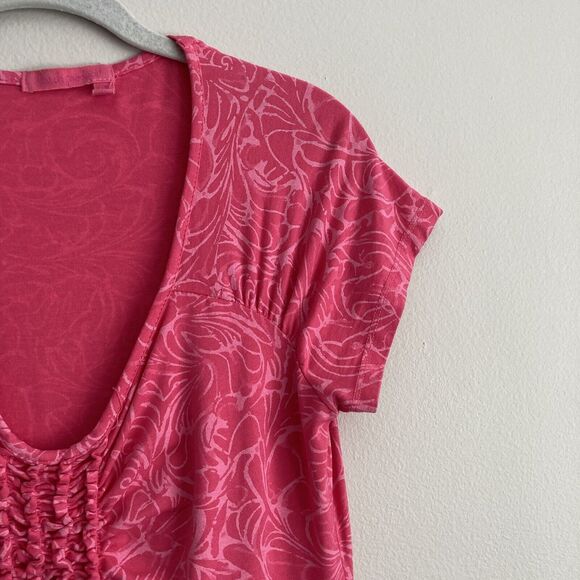 Fresh Produce Womens Pink Floral Print Dress SIze XS Scoop Neck Short Sleeve - Picture 5 of 9